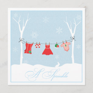 Winter Clothesline   Sprinkle Shower Invitation