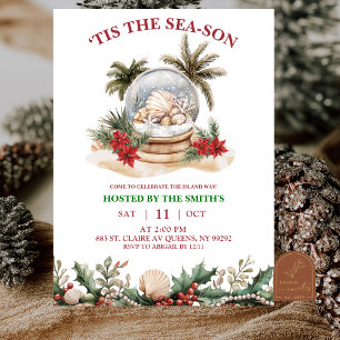 Winter Coastal Christmas Party Invitation