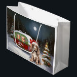 Winter Cocker Spaniel Caravan Christmas Adventure Large Gift Bag<br><div class="desc">Embrace the magic of a snowy winter night as a caravan glides gracefully through the moonlit landscape. The serene beauty of the glistening snow and the enchanting glow of the moon create a captivating scene,  promising an unforgettable Christmas adventure filled with warmth,  joy,  and cherished memories.</div>
