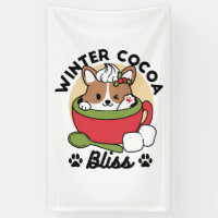 Winter Cocoa Bliss - Cute Dog in Mug Design