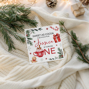 Winter Cocoa First Birthday Napkin