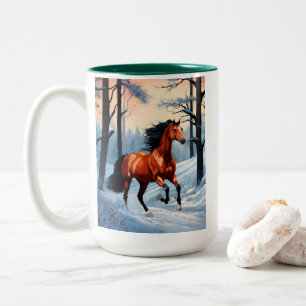 Winter Coffee Mug Cozy Snow Horse Design Cup
