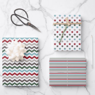 Winter colors Wrapping Paper Sheets Set 3