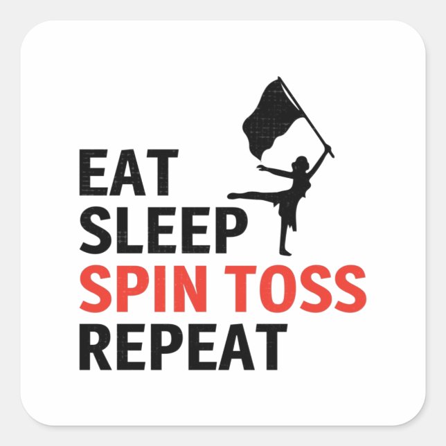 Winter Colour Guard Flag Corps Dance Square Sticker (Front)