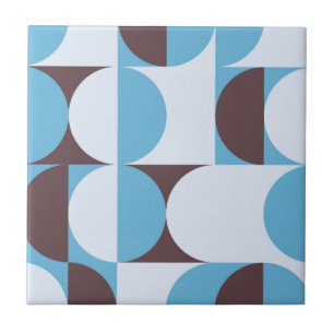 Winter coloured 60ies retro circles tile