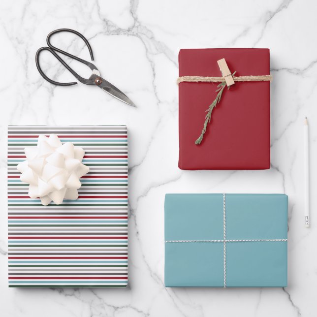 Winter Colours Wrapping Paper Flat Sheet Set 12 (Front)