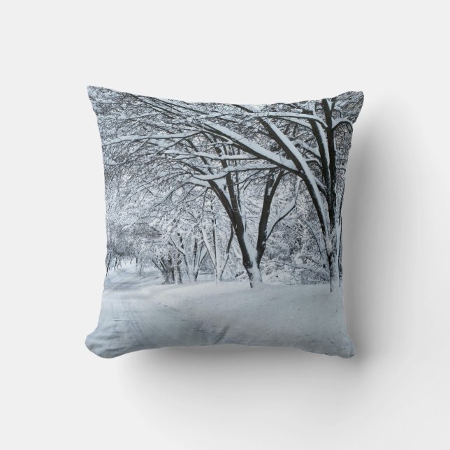 Winter Comfort Throw Pillow (Front)