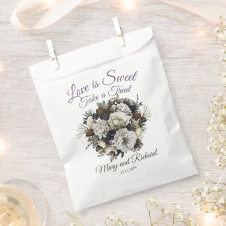Winter Conifer Floral Love is Sweet Take a Treat   Favour Bag