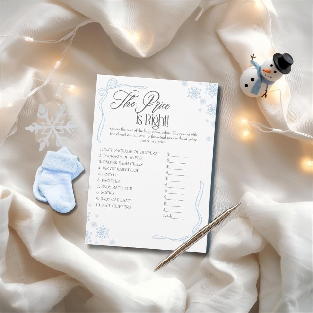 Winter Coquette Blue Prix est la bonne carte de je (Winter Coquette Blue Price is Right Game Card)