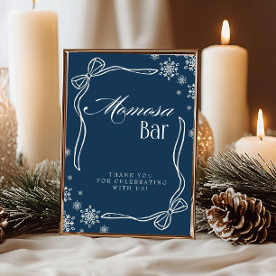 Winter Coquette "Momosa" Mimosa Bar sign Sign  Invitation