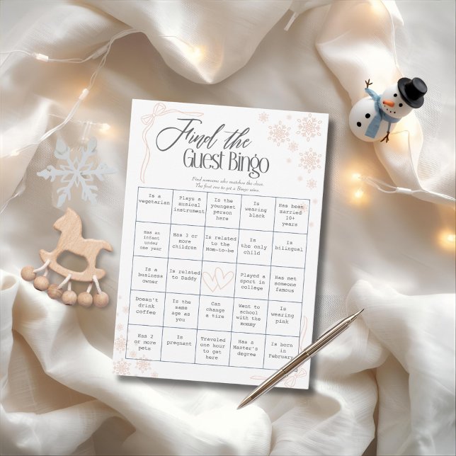 Winter Coquette taupe Trouvez La Carte De Bingo In (Winter Coquette taupe Find The Guest Bingo Card)