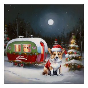 Winter Corgi Caravan Christmas Adventure  Poster