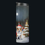 Winter Corgi Caravan Christmas Adventure  Thermal Tumbler<br><div class="desc">Embrace the magic of a snowy winter night as a caravan glides gracefully through the moonlit landscape. The serene beauty of the glistening snow and the enchanting glow of the moon create a captivating scene,  promising an unforgettable Christmas adventure filled with warmth,  joy,  and cherished memories.</div>