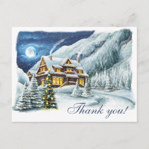 Winter Corporate Christmas Holiday Thank You Postcard