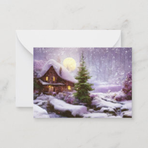 Winter cottage budget mini card