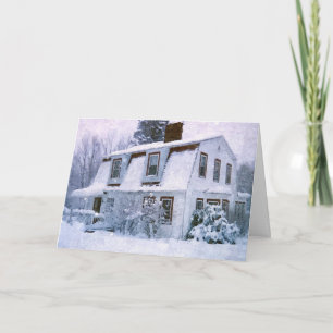 WINTER  COTTAGE MERRY CHRISTMAS HOLIDAY CARD