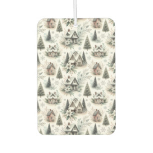 Winter Cottage Snowfall Pattern Air Freshener