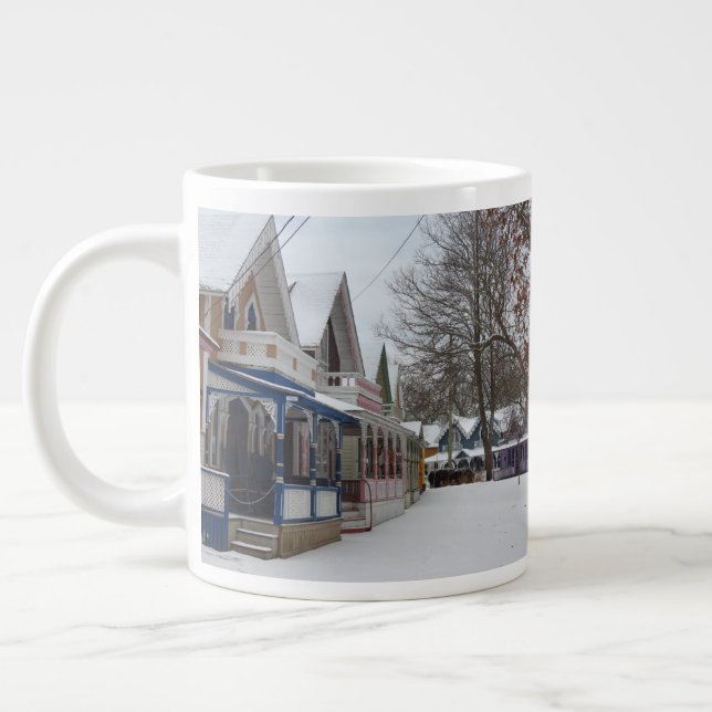 Winter Cottages - Martha's Vineyard Large Coffee Mug (Left)