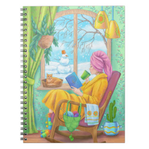 Winter cozy hand drawn home illustration notebook