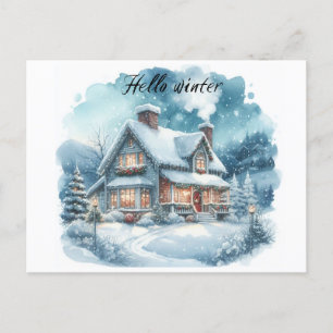 winter cozy postcard