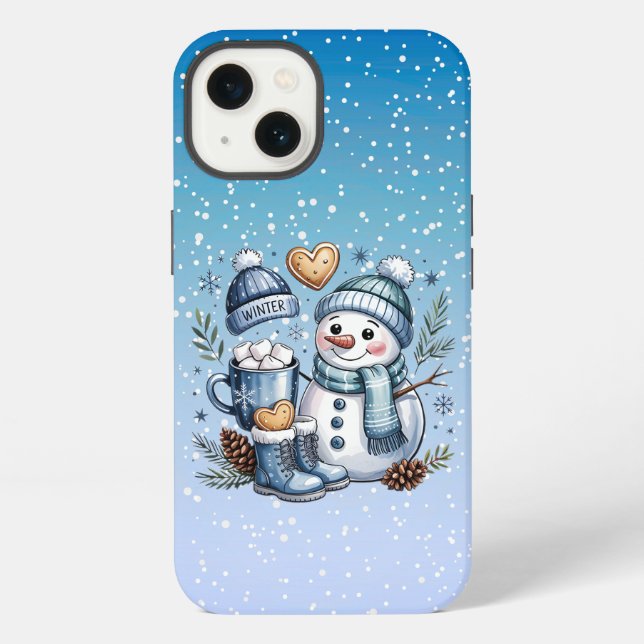 Winter Cozy Snowman iPhone Case (Back)