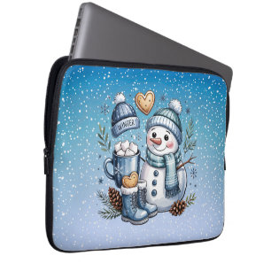Winter Cozy Snowman Laptop Sleeve