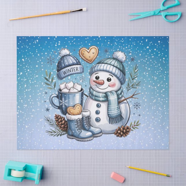 Winter Cozy Snowman Tissue Paper (Craft)