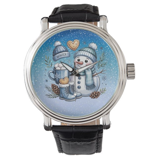 Winter Cozy Snowman Watch (Front)