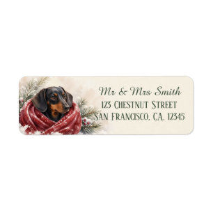 Winter Cranberry Watercolor Dachshund