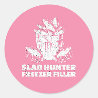Winter Crappie Fishing Slab Hunter Classic Round Sticker