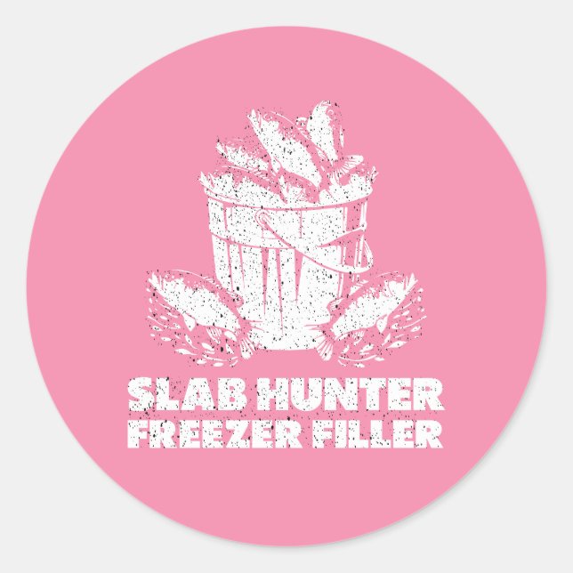Winter Crappie Fishing Slab Hunter Classic Round Sticker (Front)