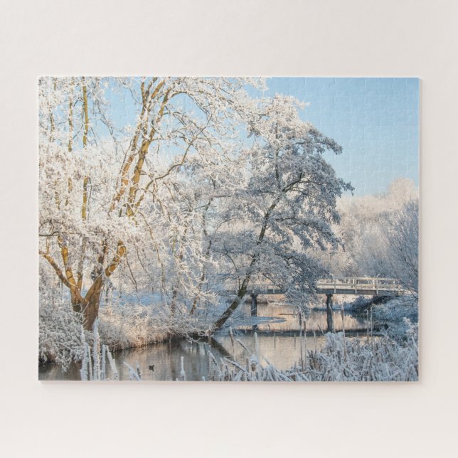 Winter Creek & Bridge, 520 pieces Jigsaw Puzzle (Horizontal)