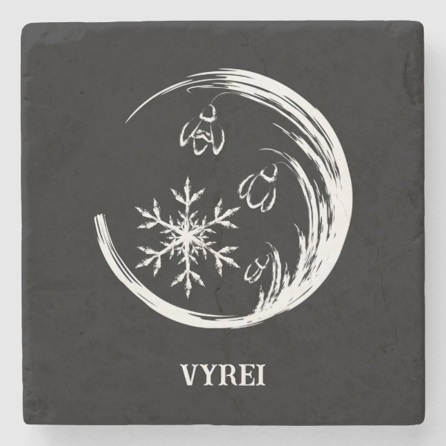 Winter Crest Stone Coaster (Front)