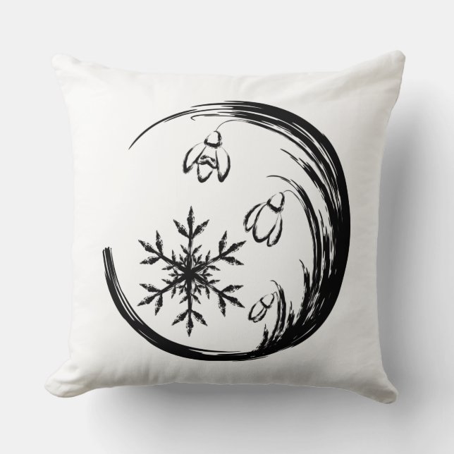 Winter Crest Throw Pillow (Front)