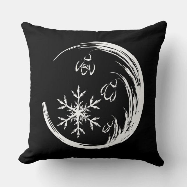 Winter Crest Throw Pillow (Front)