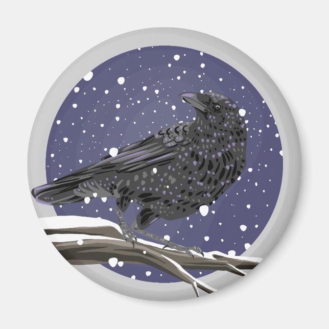 Winter Crow Magnet (Front)