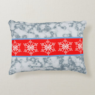 Winter Cushion Design With Snowflakes and Ice.