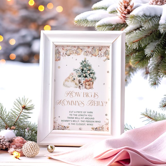 Winter Cute Bear How Big is Mommy's Belly Poster (Creator Uploaded)