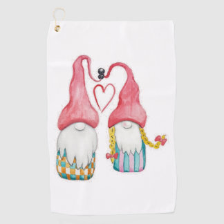Winter Cute Gnomes And Cookies Watercolor Art  Top Golf Towel