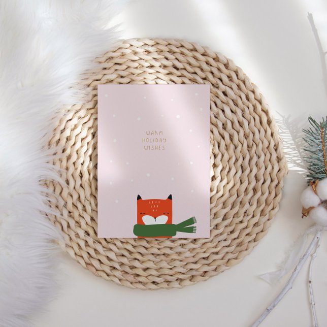 Winter Cute Scandi Fox Modern Christmas Holiday Card (Creator Uploaded)