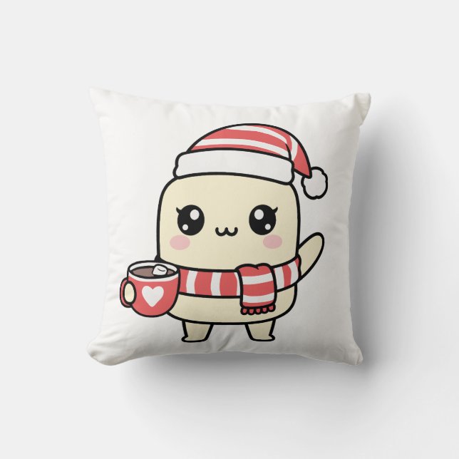 Winter Cute Throw Pillow (Front)