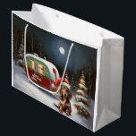 Winter Dachshund Caravan Christmas Adventure  Large Gift Bag<br><div class="desc">Embrace the magic of a snowy winter night as a caravan glides gracefully through the moonlit landscape. The serene beauty of the glistening snow and the enchanting glow of the moon create a captivating scene,  promising an unforgettable Christmas adventure filled with warmth,  joy,  and cherished memories.</div>