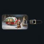 Winter Dachshund Caravan Christmas Adventure  Luggage Tag<br><div class="desc">Embrace the magic of a snowy winter night as a caravan glides gracefully through the moonlit landscape. The serene beauty of the glistening snow and the enchanting glow of the moon create a captivating scene,  promising an unforgettable Christmas adventure filled with warmth,  joy,  and cherished memories.</div>