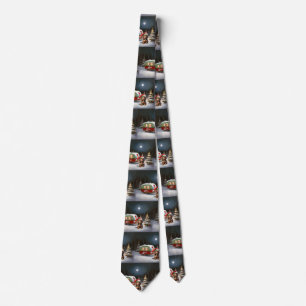 Winter Dachshund Caravan Christmas Adventure Tie