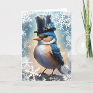 Winter Dapper Bird Holiday Card