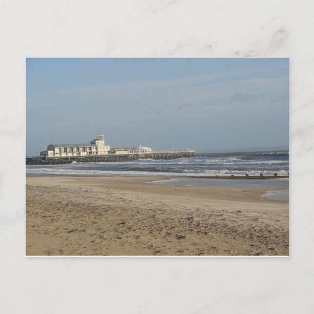 Winter day on Bournemouth beach Postcard (Front)