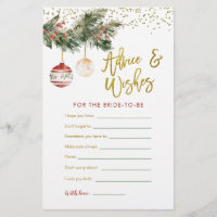 Winter Deck the Halls Bridal Shower Adive & Wishes