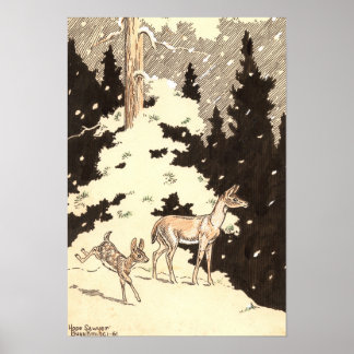 Winter Deer 13 X 19 print
