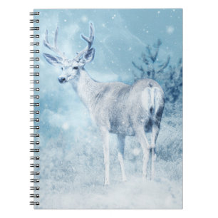 Winter Deer and Pine Trees Notebook