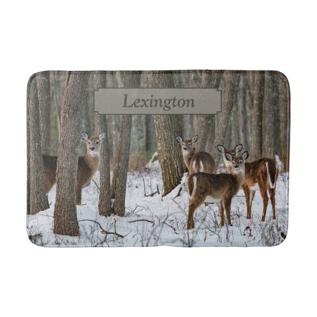 Winter Deer Bath Mat (Front)